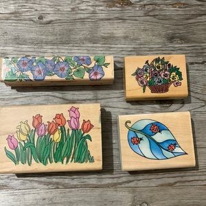 Flower stamps     Lot of 4